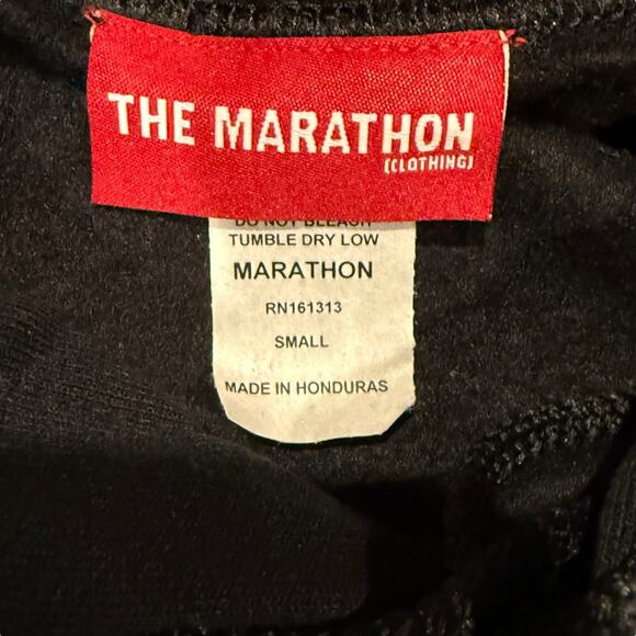 NWOT The Marathon Black Hoodie with Red Patch Size Small - Picture 9 of 9